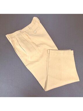 Callaway Golf Pants Mens 38x30 Beige Pima Cotton Pleated Front Cuffed Wide Legs